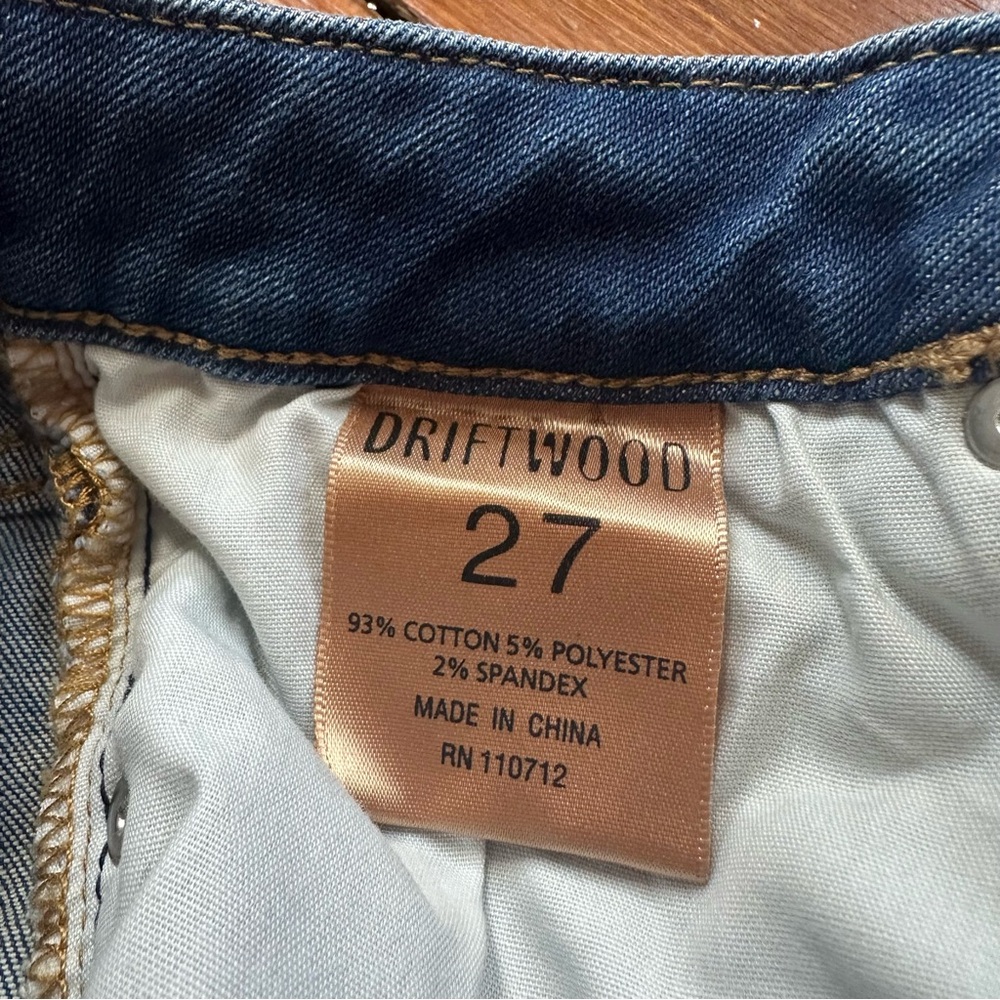 NWT Driftwood Colette Aztec embroidered cuff & waist jeans 27 - Picture 5 of 7